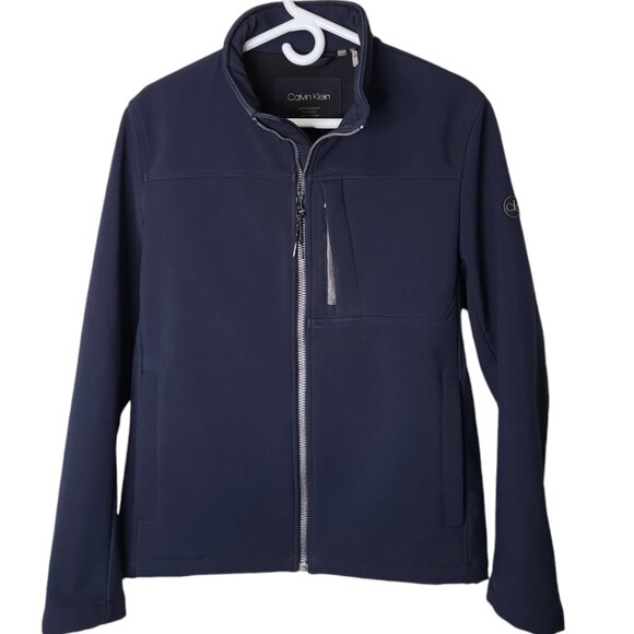 Calvin Klein Men's Jacket Size S Blue Water Resistant 4-Way Stretch Full… - Picture 1 of 7